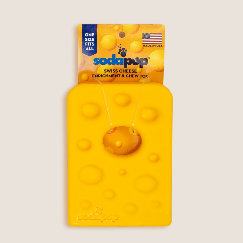 SodaPup Swiss Cheese Wedge, Ultra Durable Chew Toy