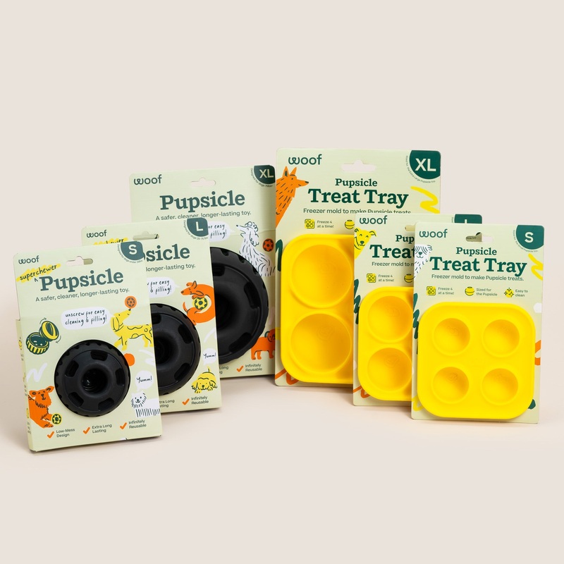 Woof Black Pupsicle Toy + Treat Tray Combo