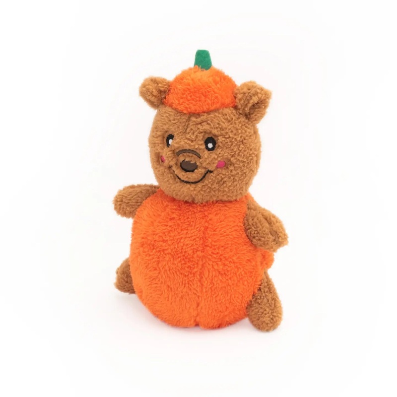 Halloween Bear Pumpkin Cheeky Chumz Soft Squeaky Dog Toy