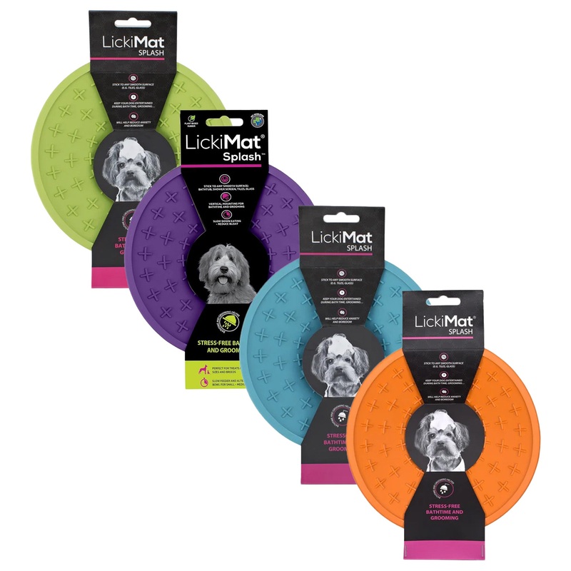 LickiMat Splash Enrichment Lick Mat Bowl with Suction Cup for Dogs - 4 Colours