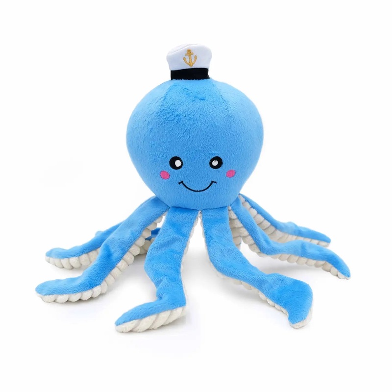Octopus "Playful Pal" Squeaky, Crinkly, Soft Dog Toy