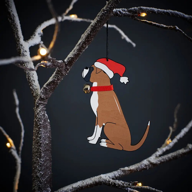 Christmas Tree Dog Decoration, Boxer