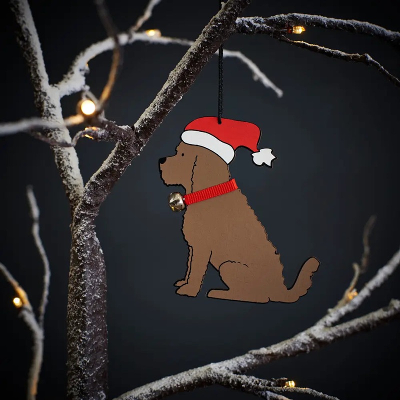 Christmas Tree Dog Decoration, Cockapoo / Labradoodle, Chocolate