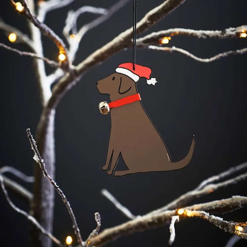 Christmas Tree Dog Decoration, Labrador, Chocolate