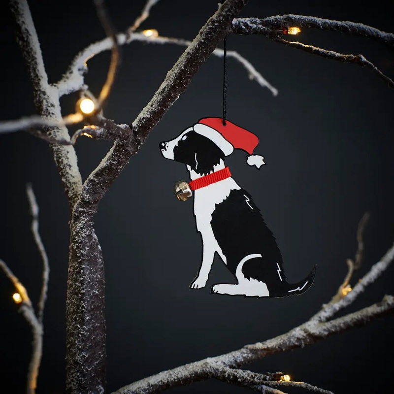 Christmas Tree Dog Decoration, Springer Spaniel, Black & White