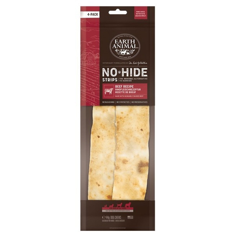 Earth Animal No Hide Strips Chew for Dogs - Beef