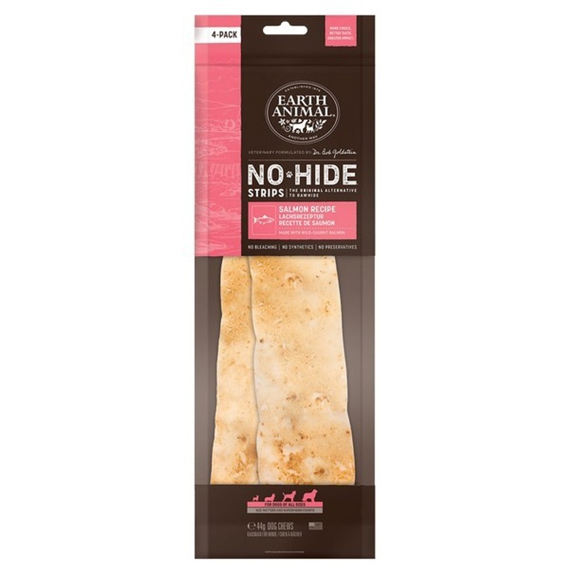 Earth Animal No Hide Strips Chew for Dogs - Salmon