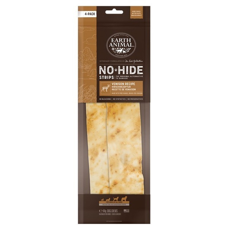 Earth Animal No Hide Strips Chew for Dogs - Venison
