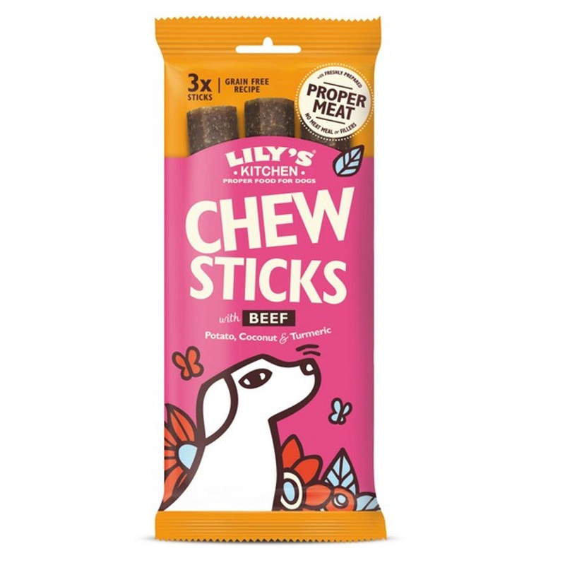 Lilys Kitchen Dog Chew Sticks with Beef - 120g