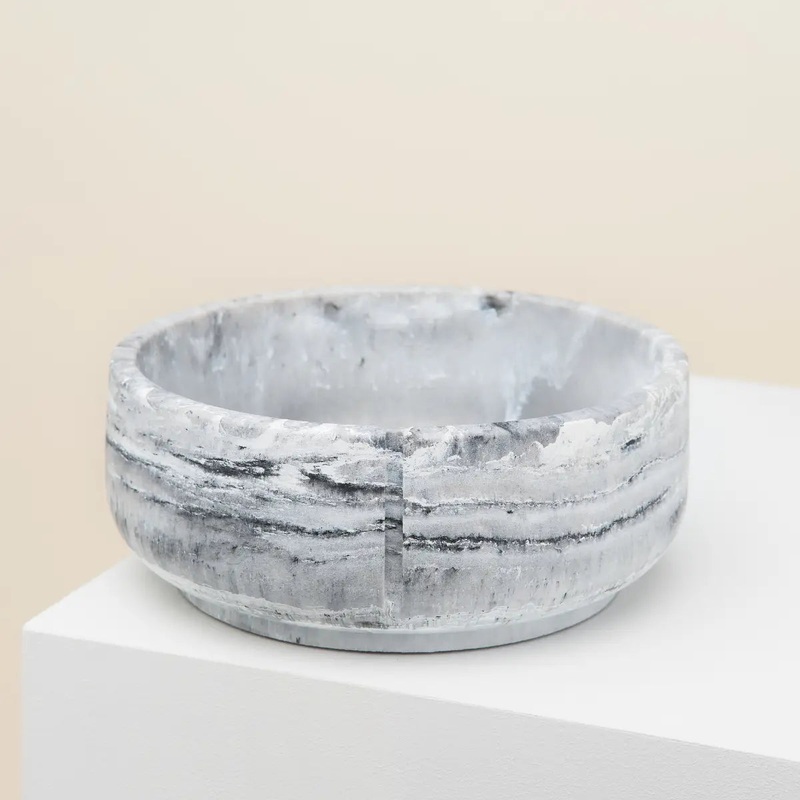 Pino Marbled Dolphin Grey Classic Dog Pet Bowl - Medium