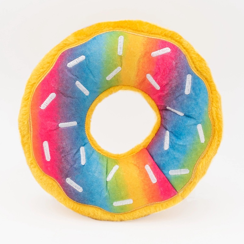 Zippypaws Rainbow Donutz Plush Toy for Dogs - Jumbo & Regular Size