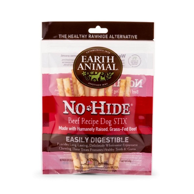 Earth Animal No Hide Beef Stix Dog Chews - 10 Pieces