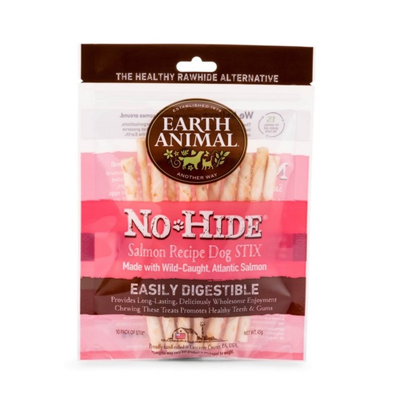 Earth Animal No Hide Salmon Stix Dog Chews - 10 Pieces