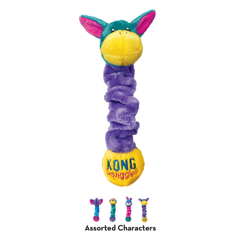 KONG Squiggles, Stretchy & Squeaky Soft Tug Toy - Small