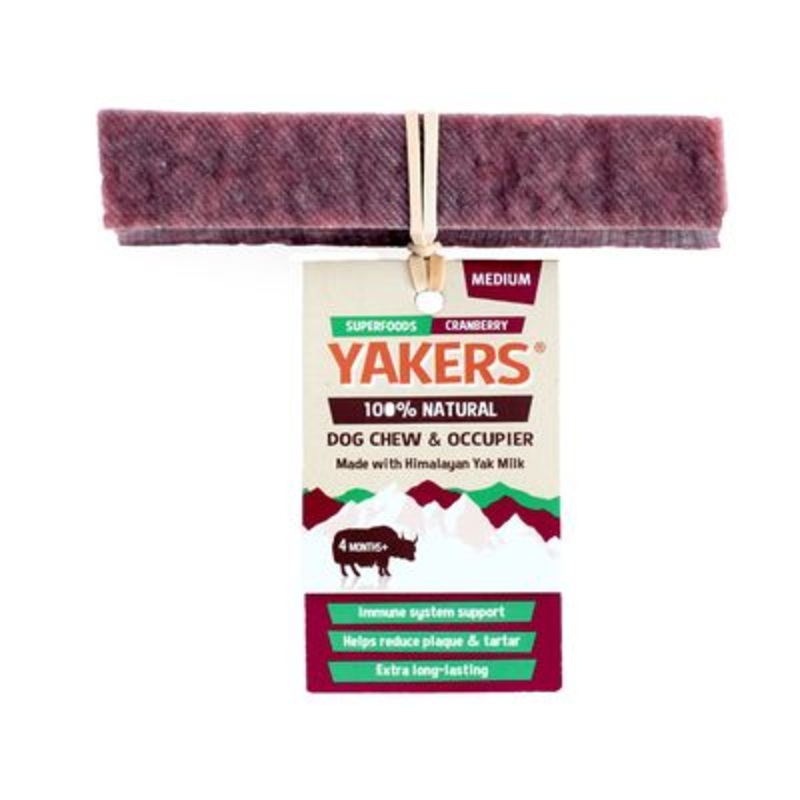 Yakers Yak Bars Natural Dog Chew - Cranberry