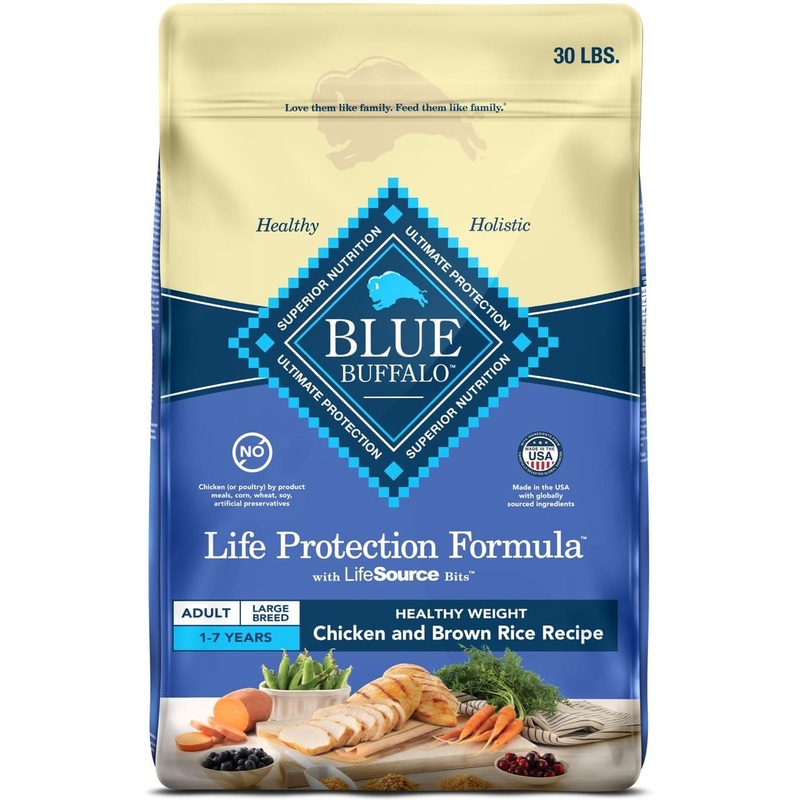 Blue Buffalo Large Breed Life Protection Natural Healthy Weight Chicken & Brown Rice Recipe Adult Dry Dog Food