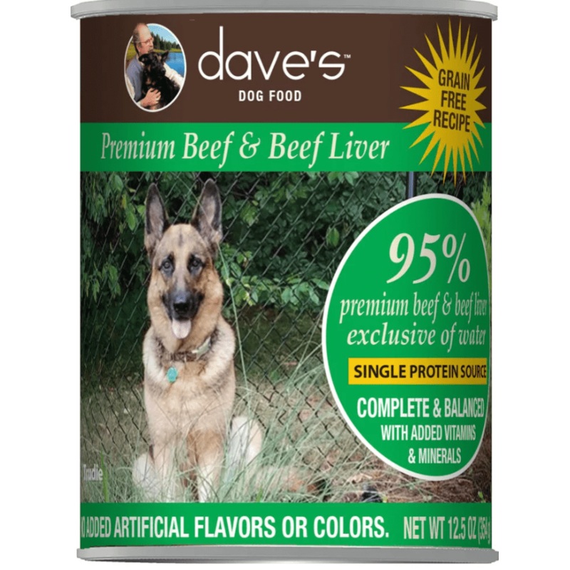 Dave's 95% Premium Beef & Beef Liver Recipe Canned Dog Food