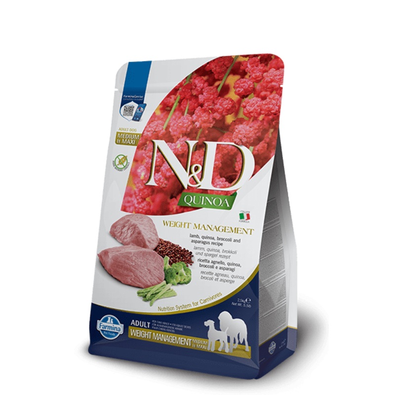 Farmina N&D Quinoa Weight Management Lamb, Quinoa & Broccoli Medium & Maxi Adult Dry Dog Food