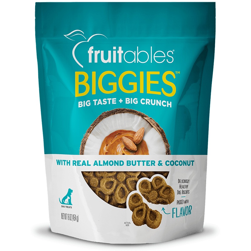 Fruitables Baked Biggies Almond Butter & Coconut Flavor Dog Treats