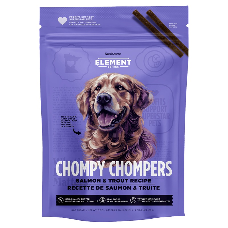 NutriSource Element Series Chompy Chompers Salmon & Trout Dog Treats