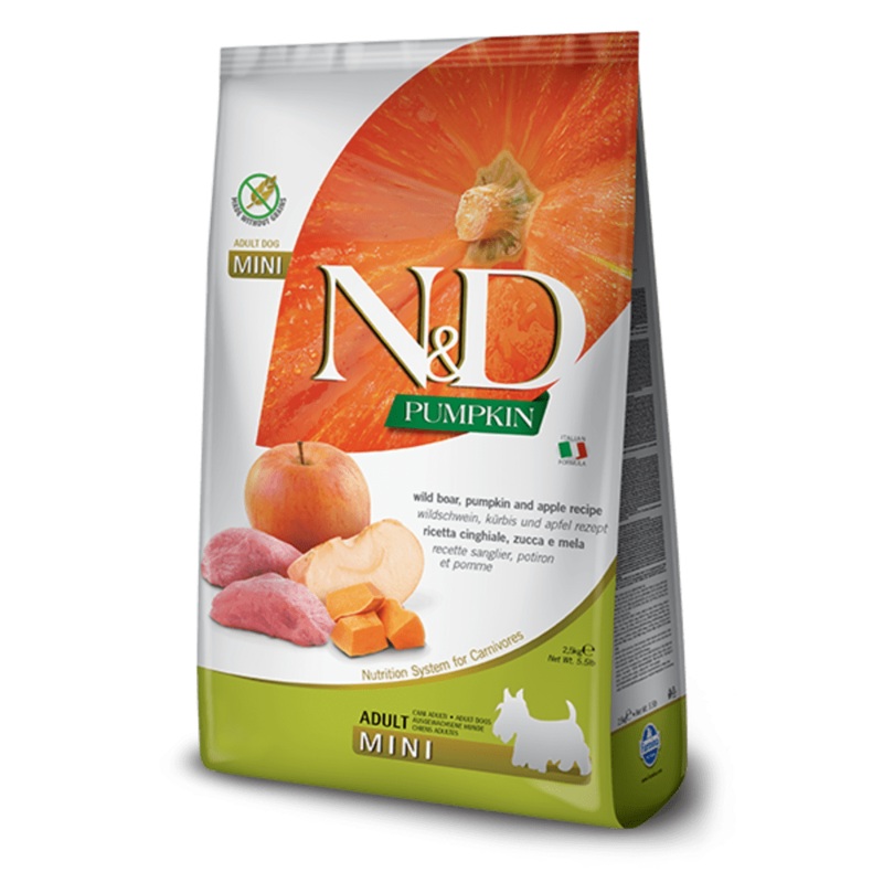Farmina N&D Mini Adult Dog Grain Free Boar Pumpkin & Apple Formula