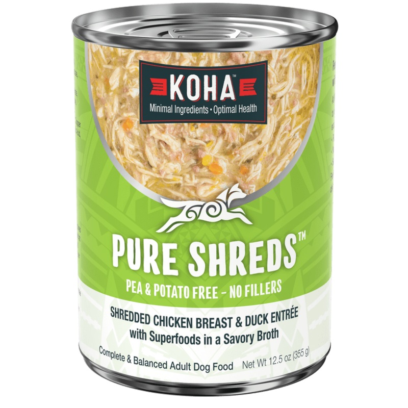 KOHA Pure Shreds Shredded Chicken Breast & Duck Entre Canned Dog Food