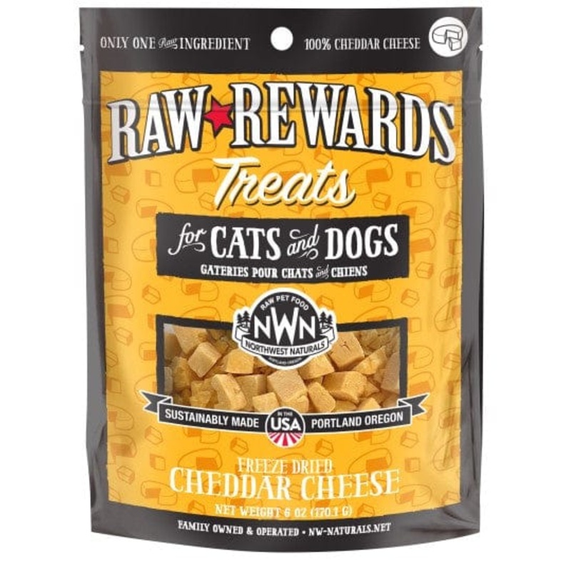 Northwest Naturals Raw Rewards Freeze-Dried Raw Cheddar Cheese Treats for Cats & Dogs