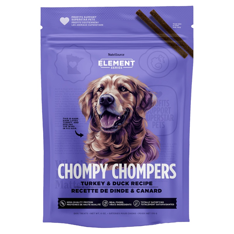 NutriSource Element Series Chompy Chompers Turkey & Duck Dog Treats
