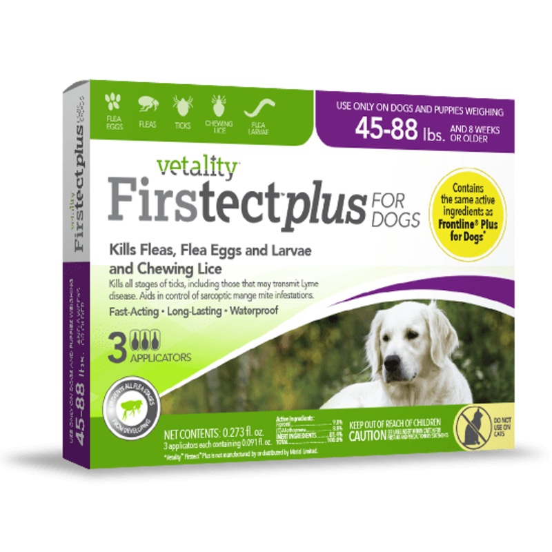 Vetality Firstect Plus Monthly Topical Flea and Tick Treatment for Large Dogs