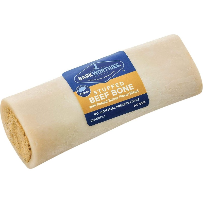 Barkworthies Stuffed Shin Bone Dog Chew