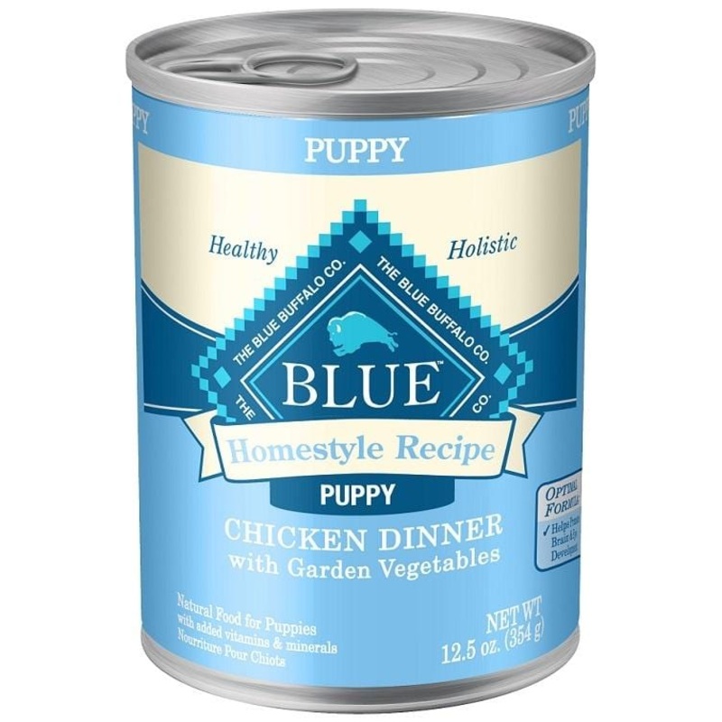 Blue Buffalo Homestyle Puppy Chicken Dinner with Garden Vegetables and Brown Rice Recipe Canned Dog Food