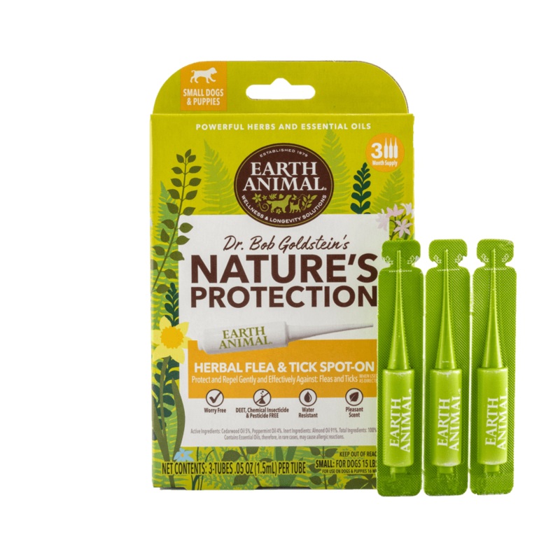 Earth Animal Nature's Protection Flea & Tick Herbal Spot-On for Small Dogs & Puppies