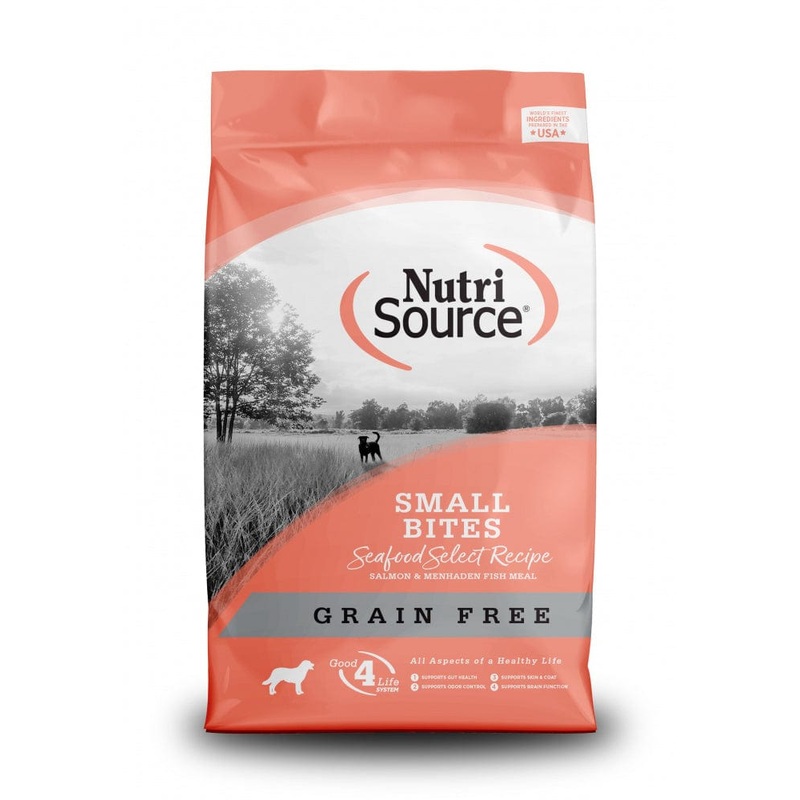 NutriSource Grain Free Small Bites Seafood Select Dry Dog Food