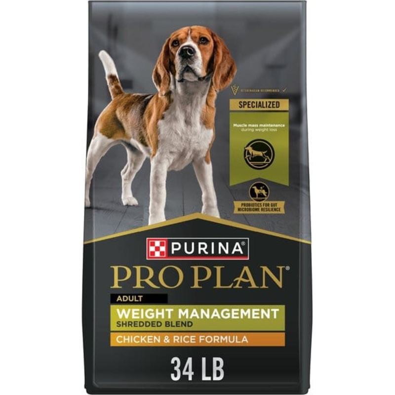 Purina Pro Plan Adult Shredded Blend Weight Management Chicken & Rice Formula Dry Dog Food