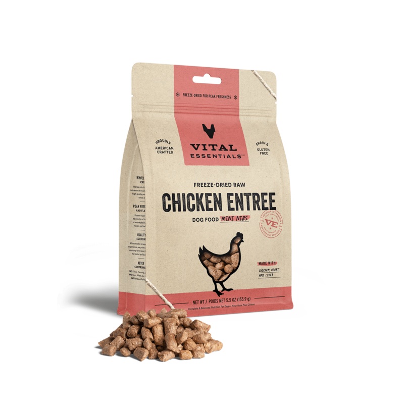 Vital Essentials Chicken Entree Mini Nibs Freeze-Dried Raw Dog Food