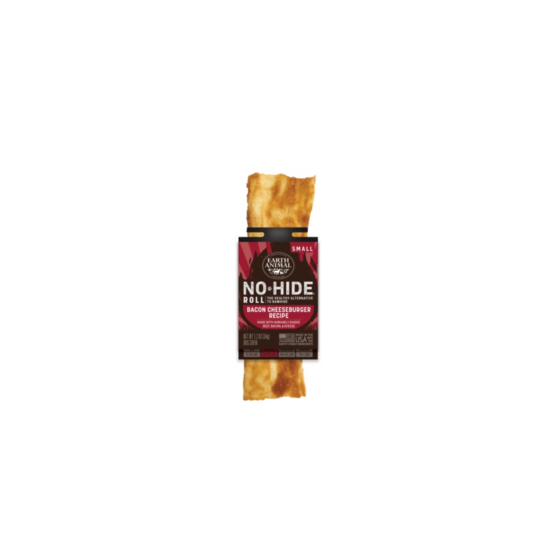 Earth Animal No Hide BBQ Bacon Cheeseburger Roll Dog Chew