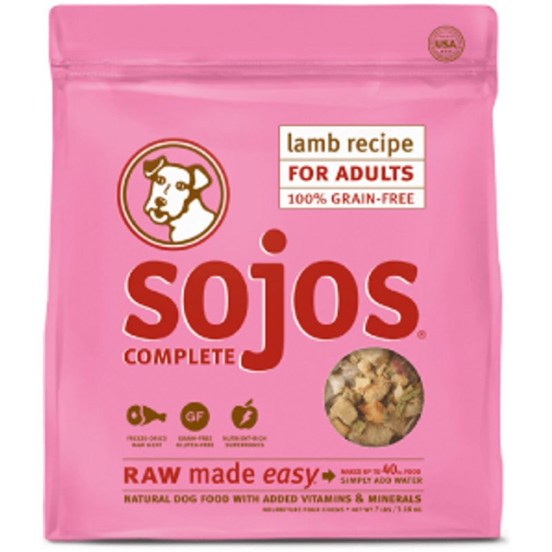 Sojos Complete Lamb Recipe Adult Grain-Free Freeze-Dried Dehydrated Dog Food