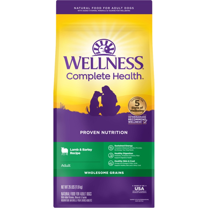 Wellness Complete Health Natural Lamb & Barley Recipe Dry Dog Food
