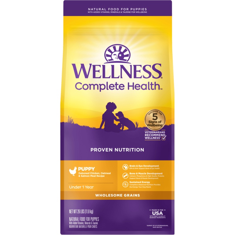 Wellness Complete Health Puppy Chicken, Oatmeal & Salmon Dry Dog Food