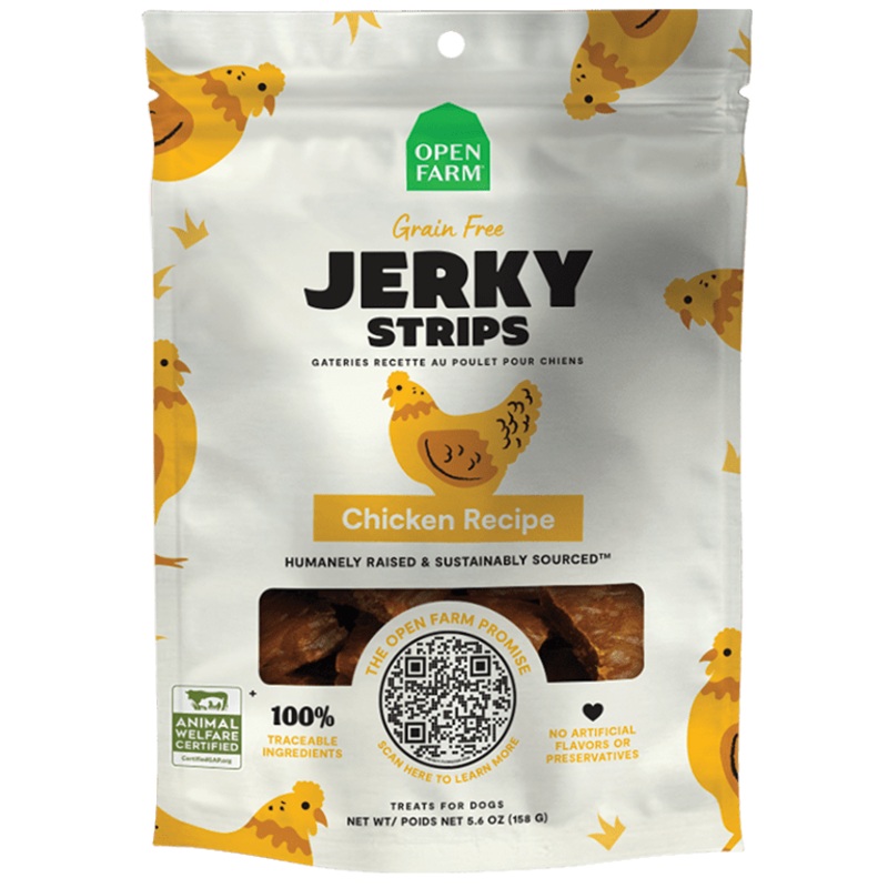 Open Farm Grain Free Jerky Strips Chicken Dog Treats