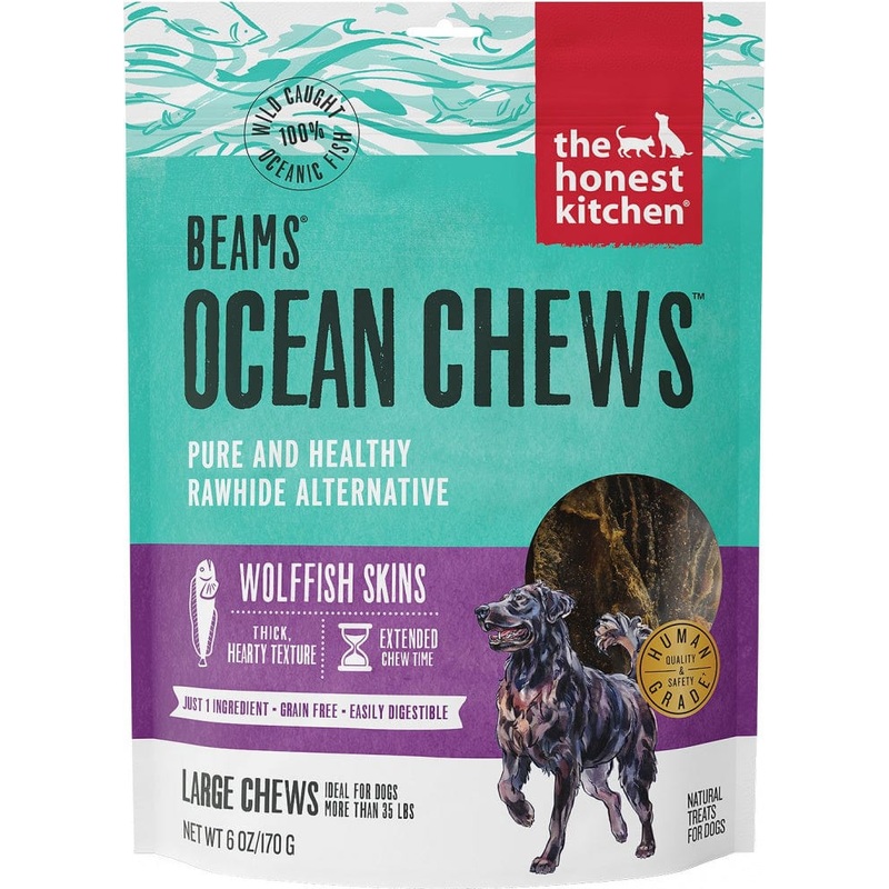 The Honest Kitchen BEAMS Grain Free Large Ocean Chews Wolffish Skin Dog Treats