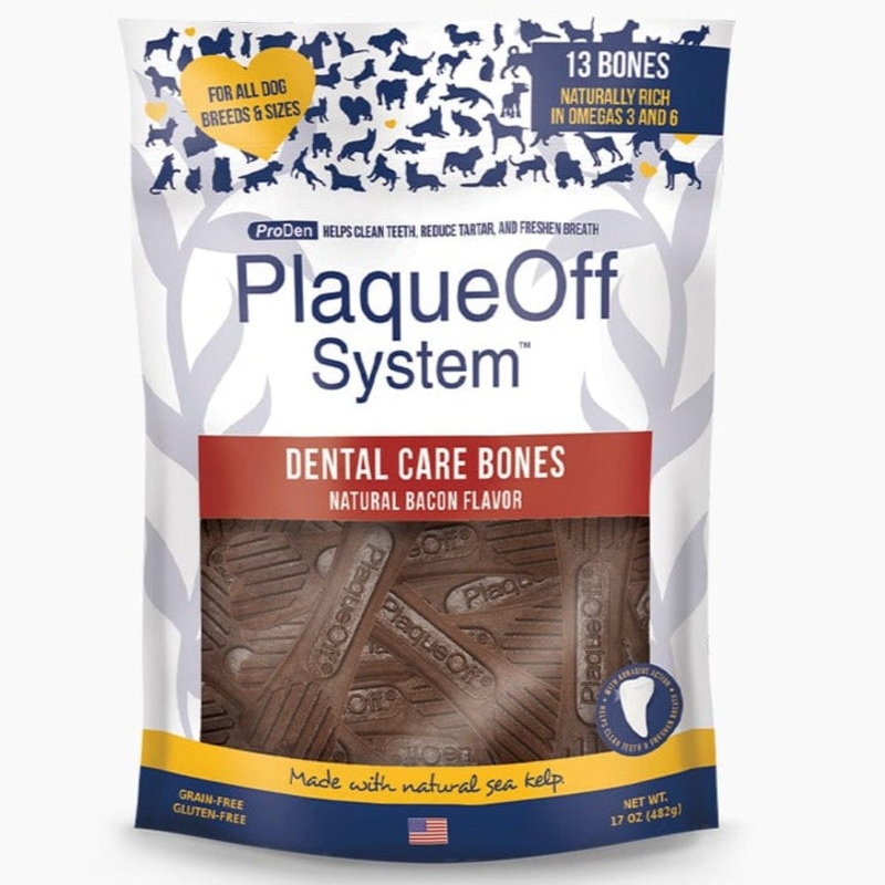 ProDen PlaqueOff System Natural Bacon Flavored Dental Bone Dog Treats