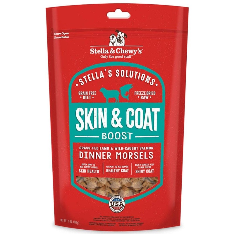 Stella & Chewy's Stella's Solutions Skin & Coat Boost Grass Fed Lamb & Wild Caught Salmon Dinner Morsels Freeze-Dried Raw Dog Food