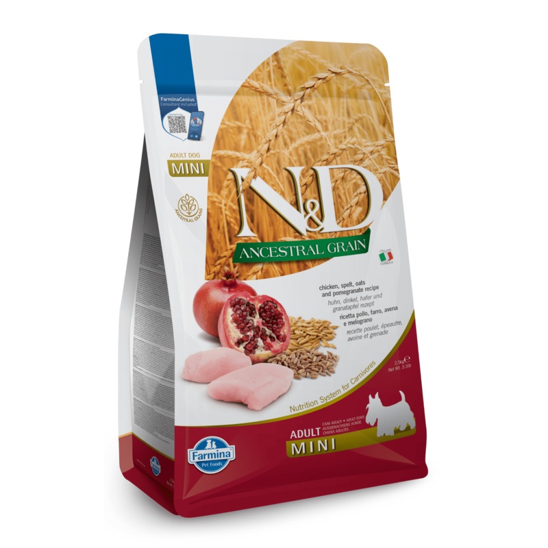 Farmina N&D Ancestral Grain Chicken & Pomegranate Mini Adult Dry Dog Food