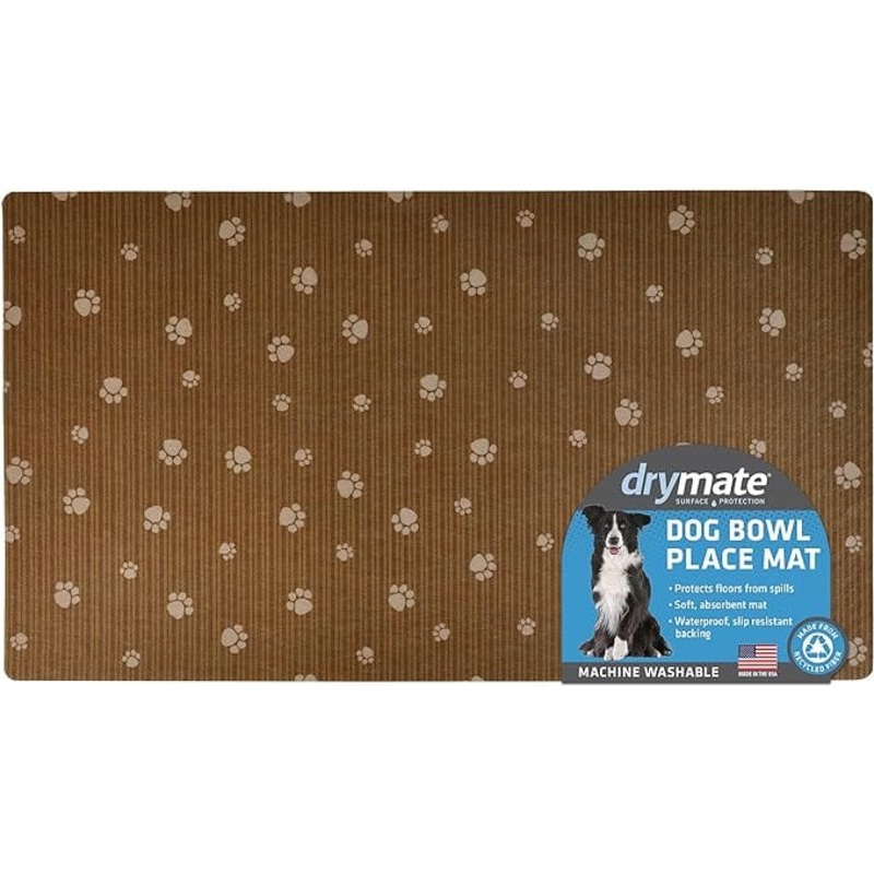 Drymate Brown Stripes with Tan Paws Feeding Placemat for Pets