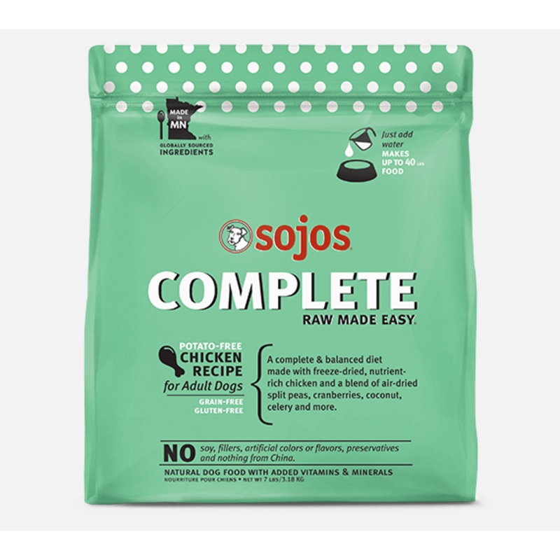 Sojos Complete Chicken Recipe Adult Freeze-Dried Grain-Free Raw Dog Food
