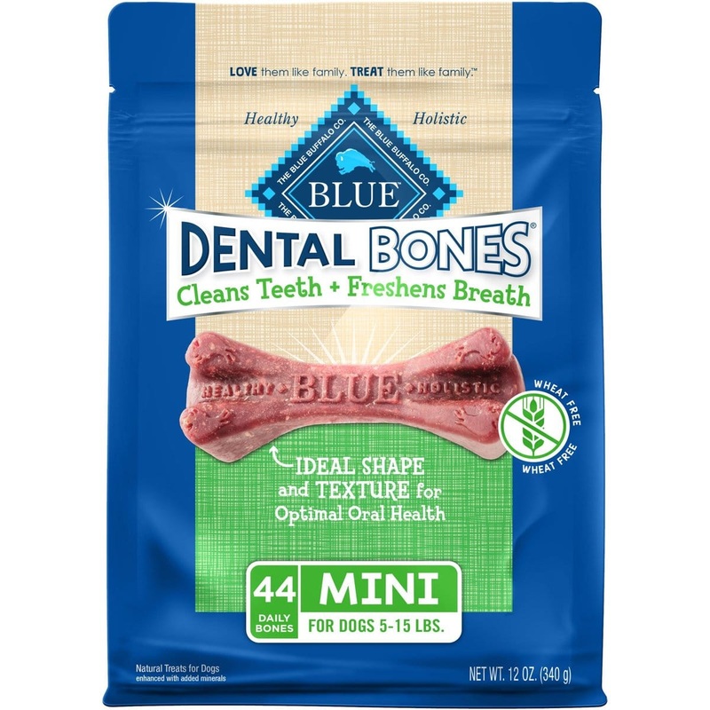 Blue Buffalo Dental Bones All Natural Rawhide-Free Mini Sized Dental Dog Treats