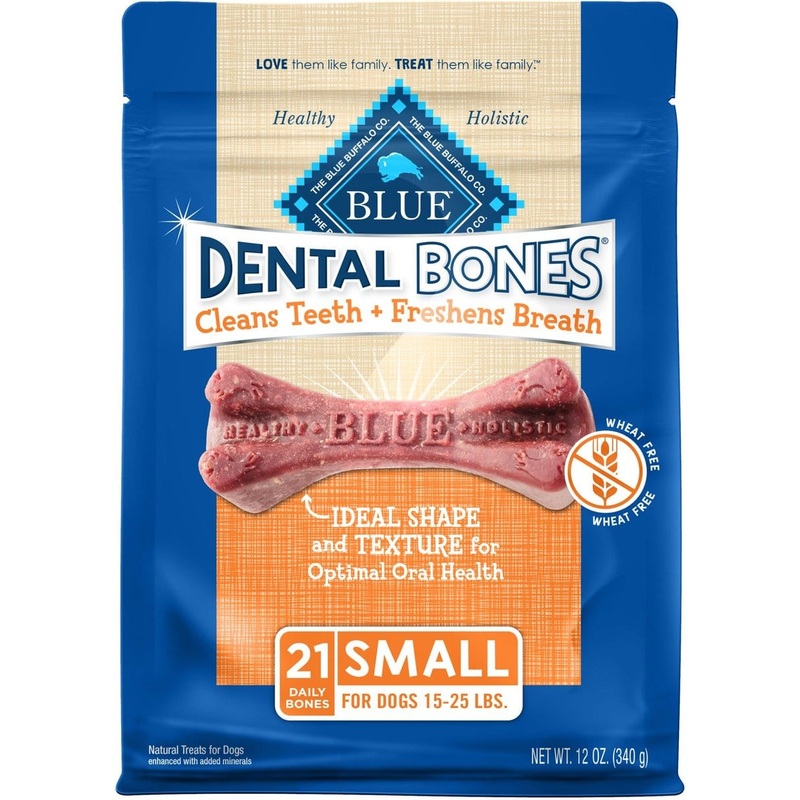 Blue Buffalo Dental Bones All Natural Rawhide-Free Small Sized Dental Dog Treats