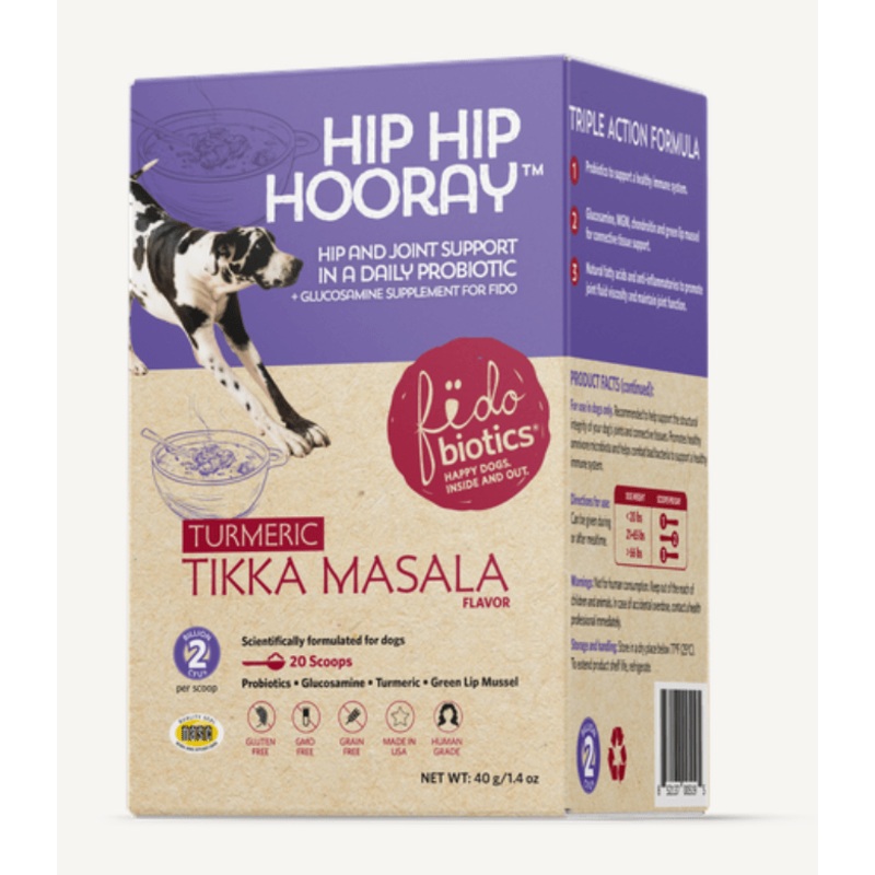 Fidobiotics Hip Hip Hooray Hip & Joint Probiotic Supplement for Dogs