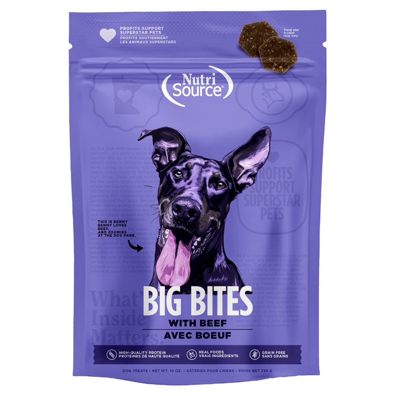 NutriSource Big Bites Grain Free Beef Dog Treats